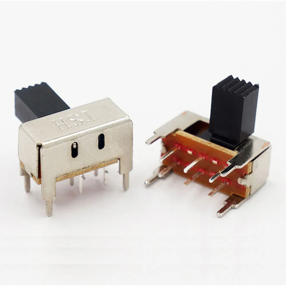 10 sztuk przełącznik dwupozycyjny SK-22D04 6pin 2 pozycje 2P2T poziomy podwójny przełącznik suwakowy miniaturowy przełącznik suwakowy długość uchwytu 8mm