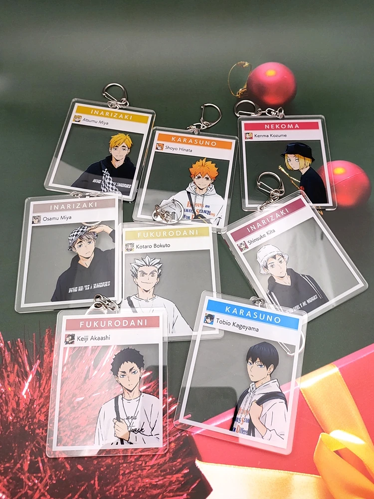 Game Haikyuu!! Miya Atsumu  Osamu Cosplay Tobu Zoo Group Photo Acrylic Keychain Accessory  Ambitus  Anime