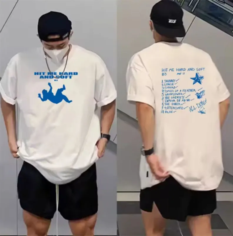 الصيف الرجال والنساء تي شيرت بيلي ضرب لي الصلب والناعم تي شيرت مطبوع س الرقبة القطن الأوروبي حجم عادية قصيرة الأكمام