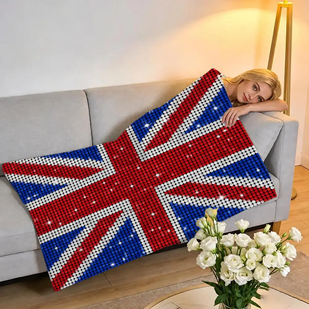 Art Vintage UK Flag Throw Plush Flannel Throw Blanket | Pet Cover for Dog Cat, Sofa Bed Travel Picnic Home Textile Decor