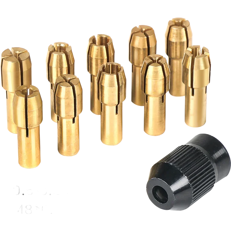 Mandrin à pince en laiton pour Mini perceuse, pour outil rotatif Dremel 0.5-3.2mm en laiton et écrou pour ensemble d'accessoires Dremel 11 pièces/lot
