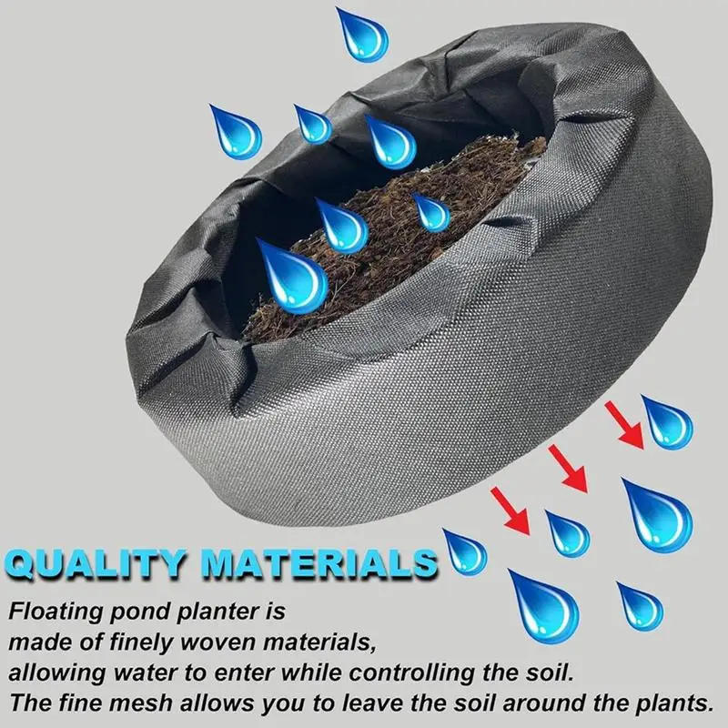 Плавающая кашпо для пруда, тканевая плавающая корзина для растений, водный цветочный остров, контейнер для цветов, плавающие горшки для пруда