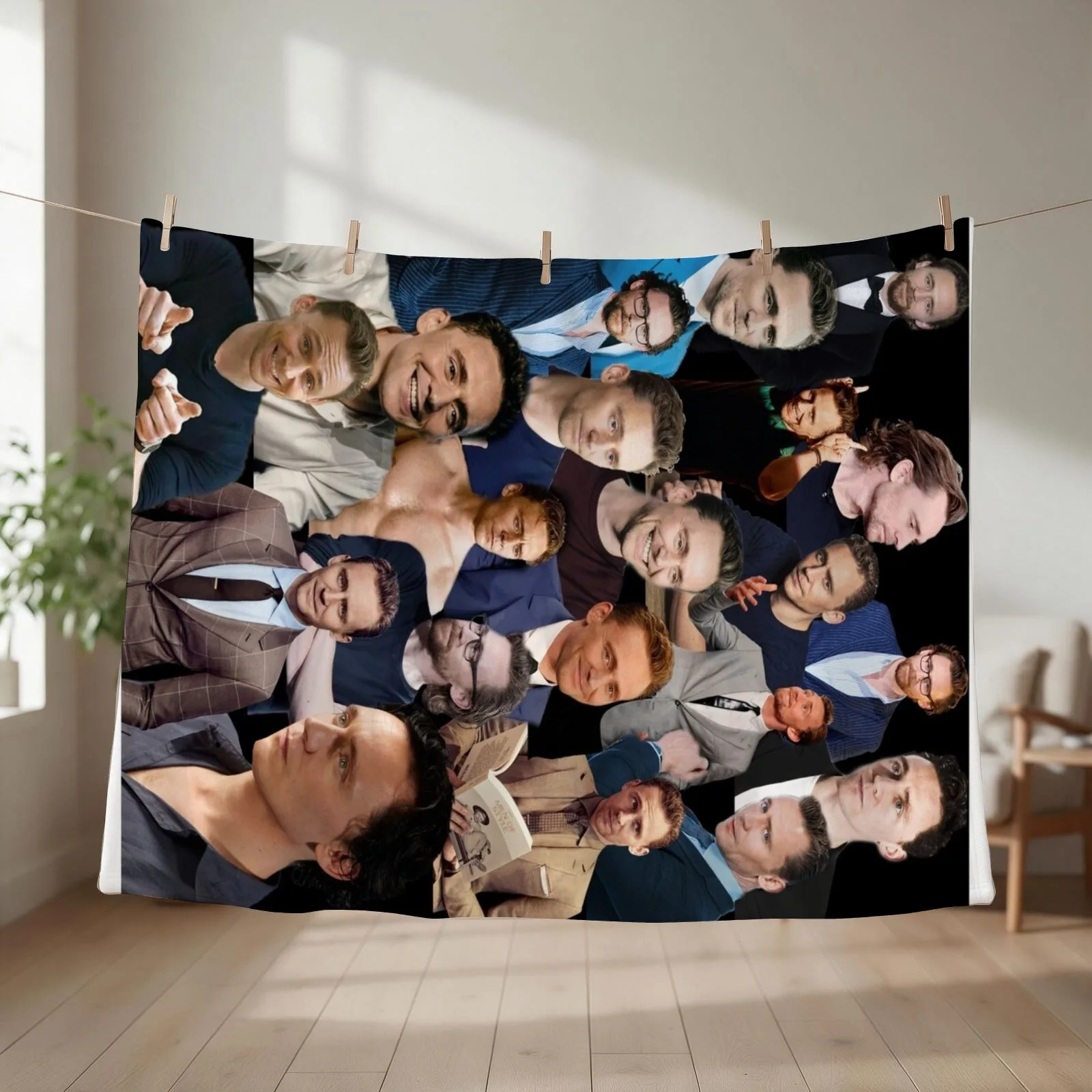 Tom Hiddleston Collage Throw Blanket couch cozy soft plush fuzzy picnic outdoor blanket