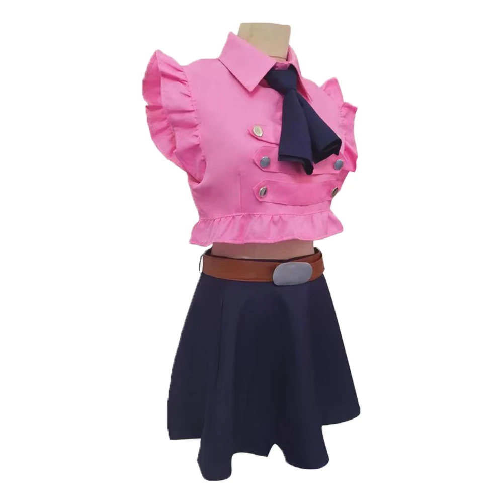 Elizabeth Liones Cosplay Costume Women Fantasy Top Skirt Belt Tie Clothing Roleplay Outfit Female Halloween Carnival Party Suit view 6