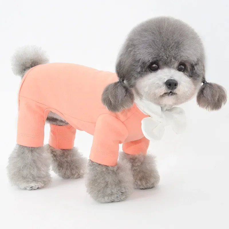 Cotton Dog Overalls Jumpsuit Pajamas Sleepwear Autumn Winter Dog Clothes Puppy Outfit Small Dog Costume Pet Apparel Pyjama Coat