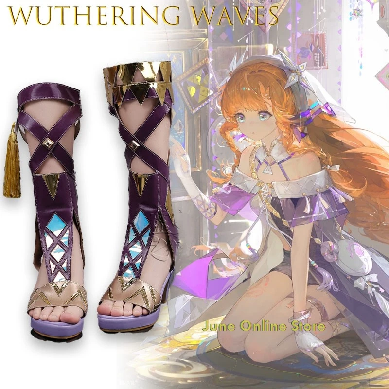 

Ботинки для косплея Сигрид из «Ветра и волн» для взрослых, на высоком каблуке, для аниме-фестивалей и карнавальных вечеринок, женские карнавальные костюмы