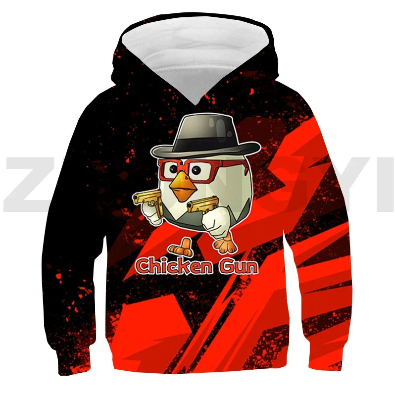 

New Chicken Gun Movie 3D Print Hoodie Teens Girls Harajuku Cartoon Clothes Baby Spring and Autumn Long Sleeve Boy Anime Pullover