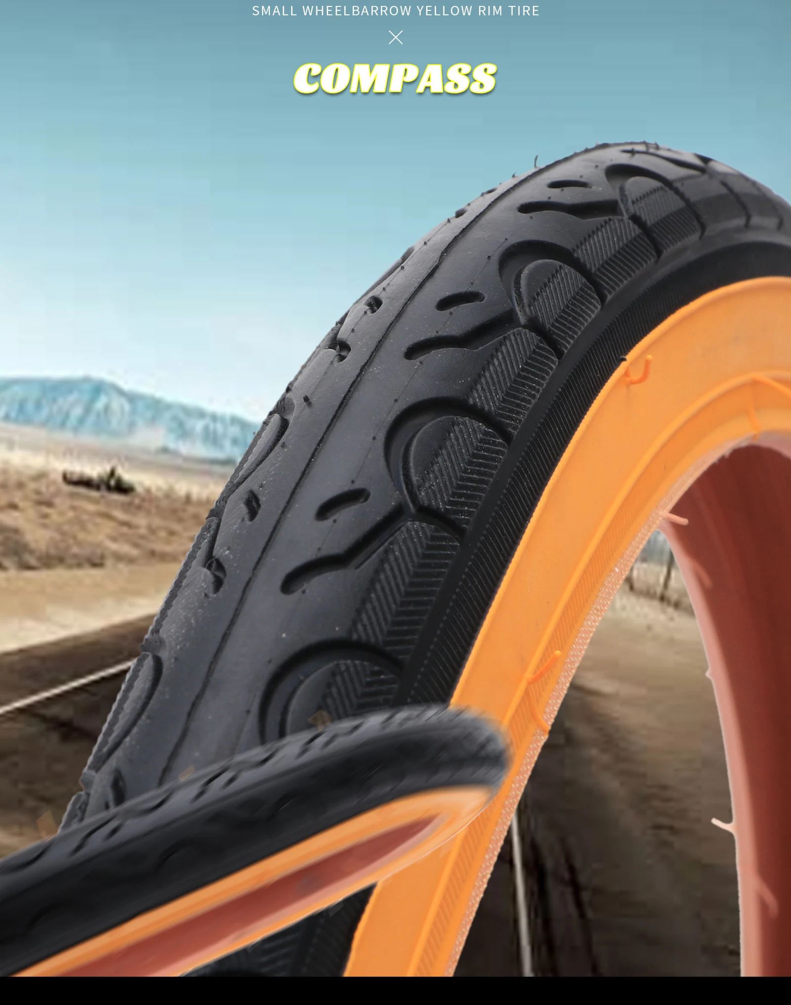 Folding Bicycle Tire 349 16" Bicycle Rubber Yellow Edge Tire 406/451 BMX 20 Inch Bicycle Tire