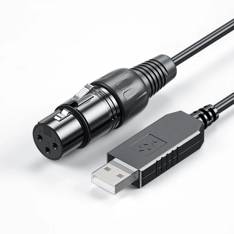 DTECH USB vers RS485 DMX512 XLR adaptateur d'interface câble de données 1.8M câble de contrôle d'éclairage de scène
