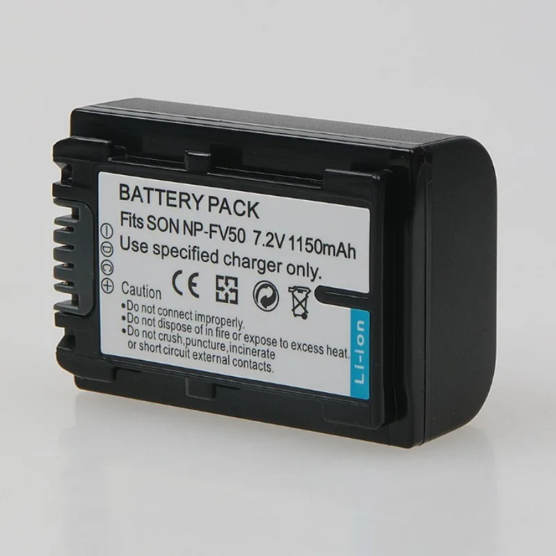 7.2V 1150mAh NP-FV50 Batterij NP-FV50 Oplaadbare Batterij voor Sony HDR-CX150E 180E 210E 270E 360E 550E Digitale Camera