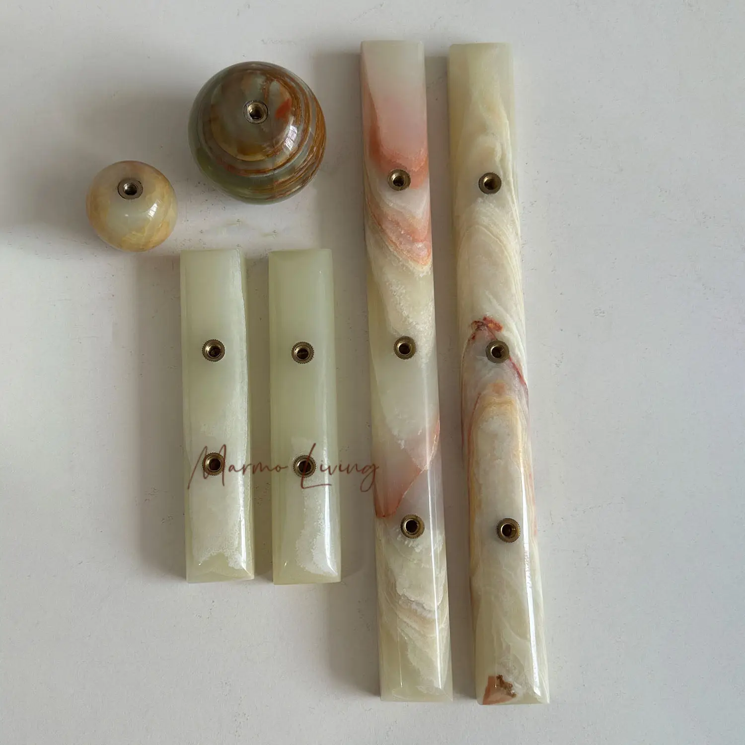 Nordic Luxury Natural Marble Jade Cabinet Handle Villa Door Knob Creative Pull Handle Home Decor
