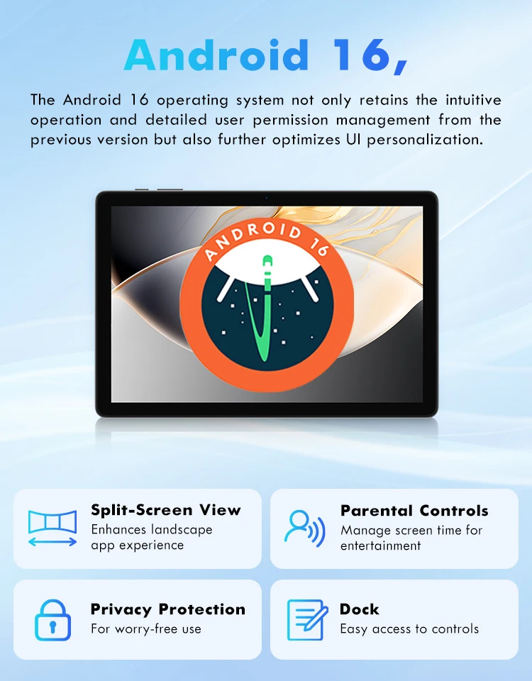 Global Version Philips T7305 AI Tablet 10.1' 12GB(+8GB Virtual RAM) 128GB 4G LTE Unisoc T606 5000mAh L1 Wifi Android 16 Tablets
