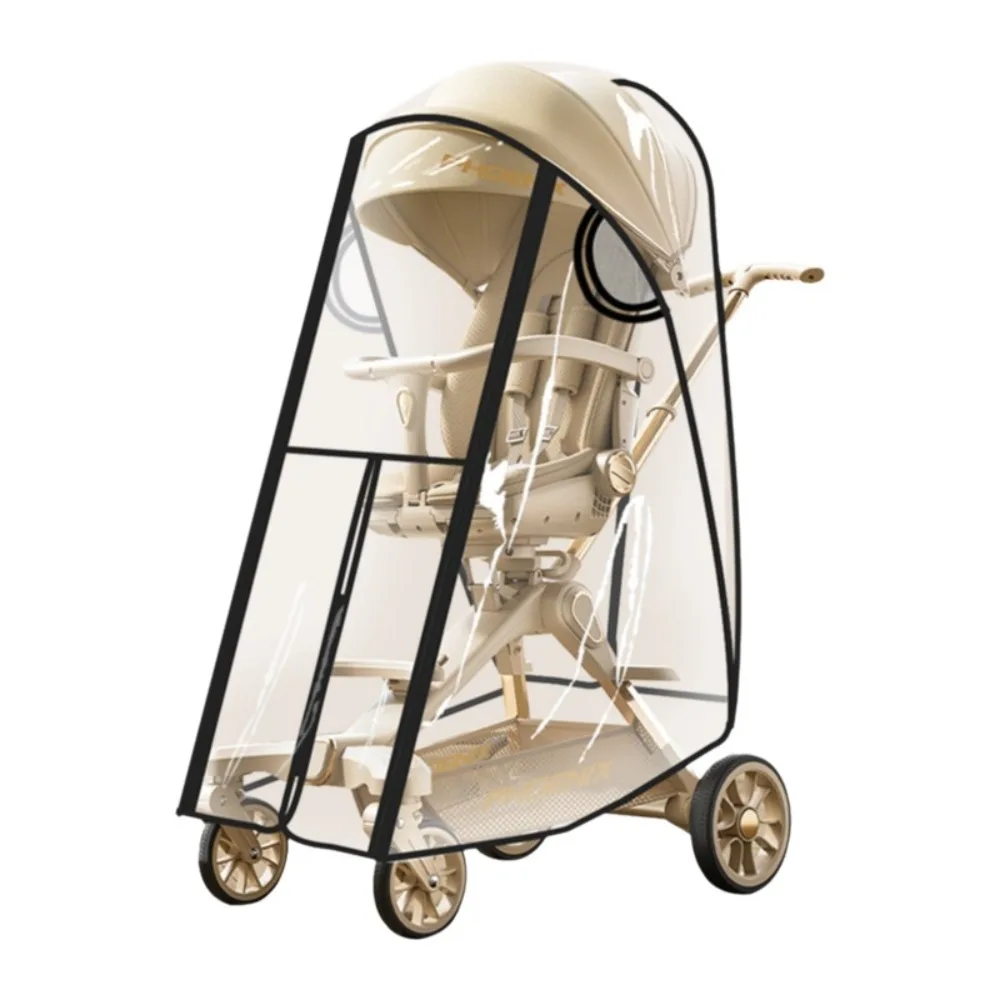

Transparent Baby Strollers Rainproof Cover Waterproof Travel Baby Pram Rain Cover Nobstructed View Windproof Pushchair Raincoat