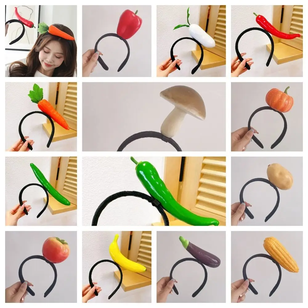 Fashion Tomato Simulated Food Hair Hoop Potato Banana Fruits Headband Pepper Korean Style Vegetable Hair Bands Party