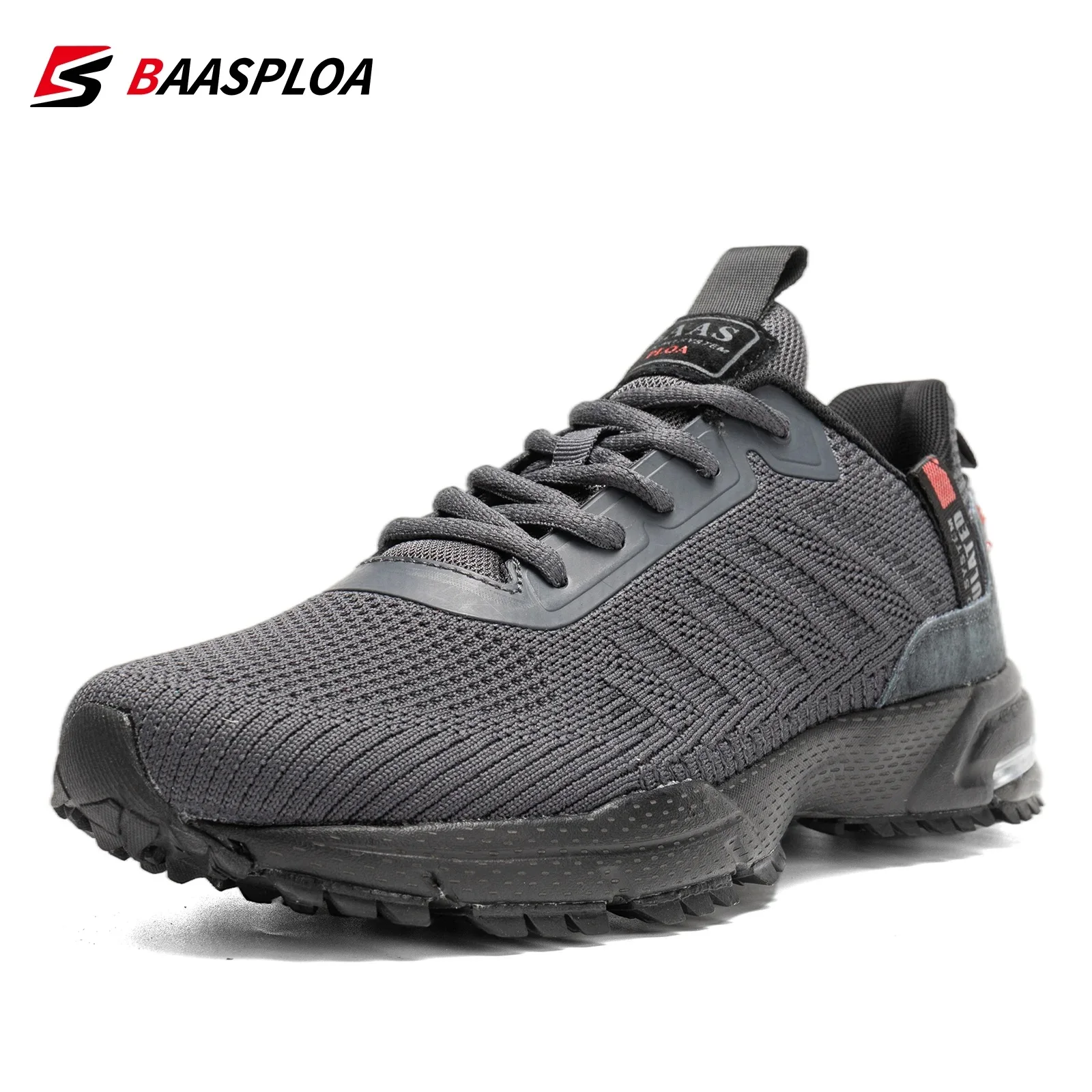 Baasploa Running Shoes For Men Fashion Lightweight Men\'s Designer Mesh Sneakers Lace-Up Male Outdoor Non Slip Sports Tennis Shoe