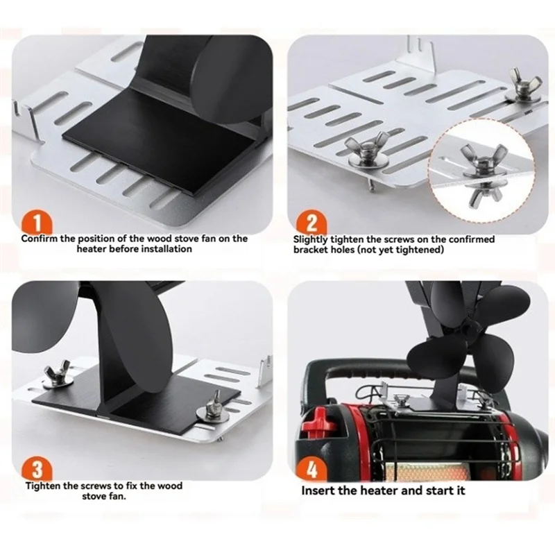 Suporte de ventilador de fogão a lenha ABKY, acessórios de fixação de lareira ao ar livre para MH9BX, MH12HB, ventilador de lareira de madeira montado,
