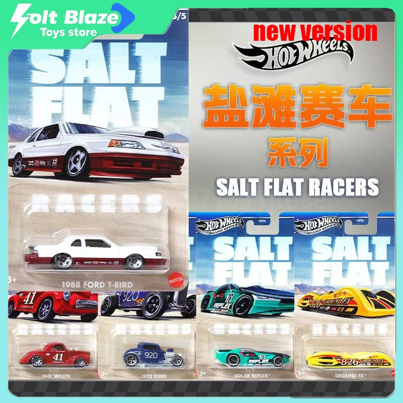

Hot Wheels 2025 HRT81 Ретро Salt Flat Racer Series 1/64 Ford Willys Drag Racing Литая модель автомобиля Игрушечный мальчик Коллекционные автомобили Подарок