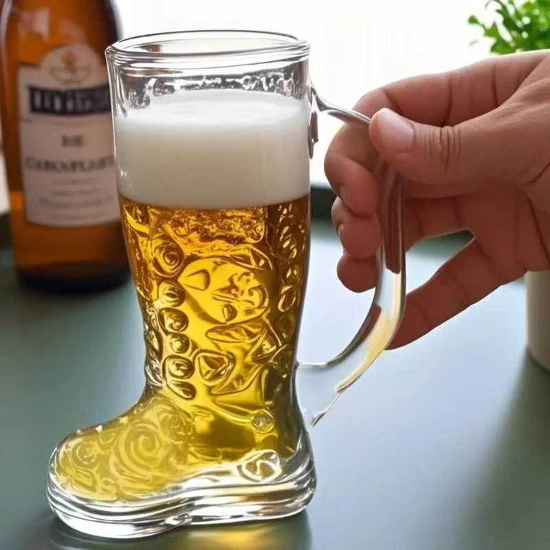 500ml Glass Beer Boot Mug, Cowboy Boots Drinking Cup, Western Style Bar Party Novelty, Gift Men Fathers Day, Home Decor Cup New