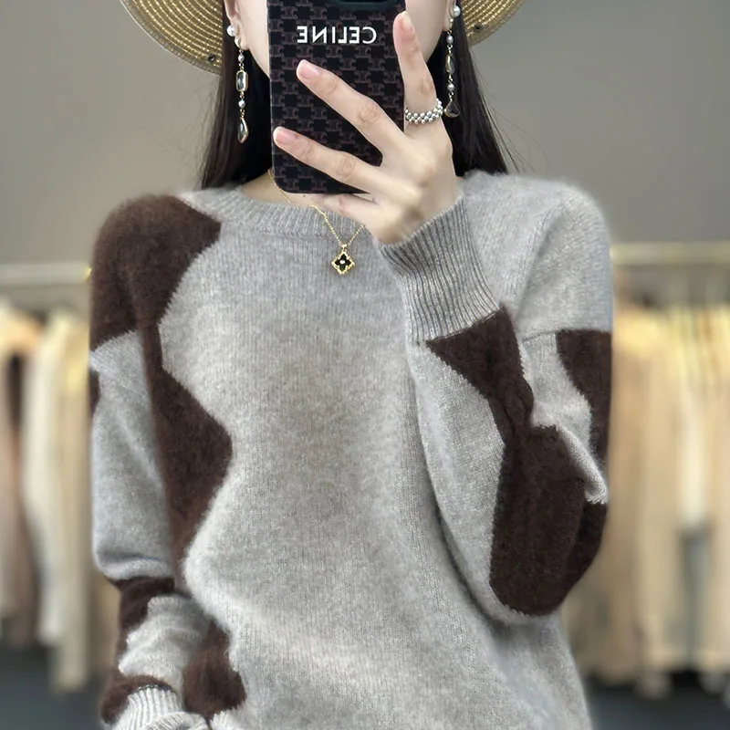 Winter Woman\'s Sweaters Female Pullover Long Sleeve O-Neck Thick Casual Jumper Cashmere Sweater Coat Clothes 100% Wool Knit Tops