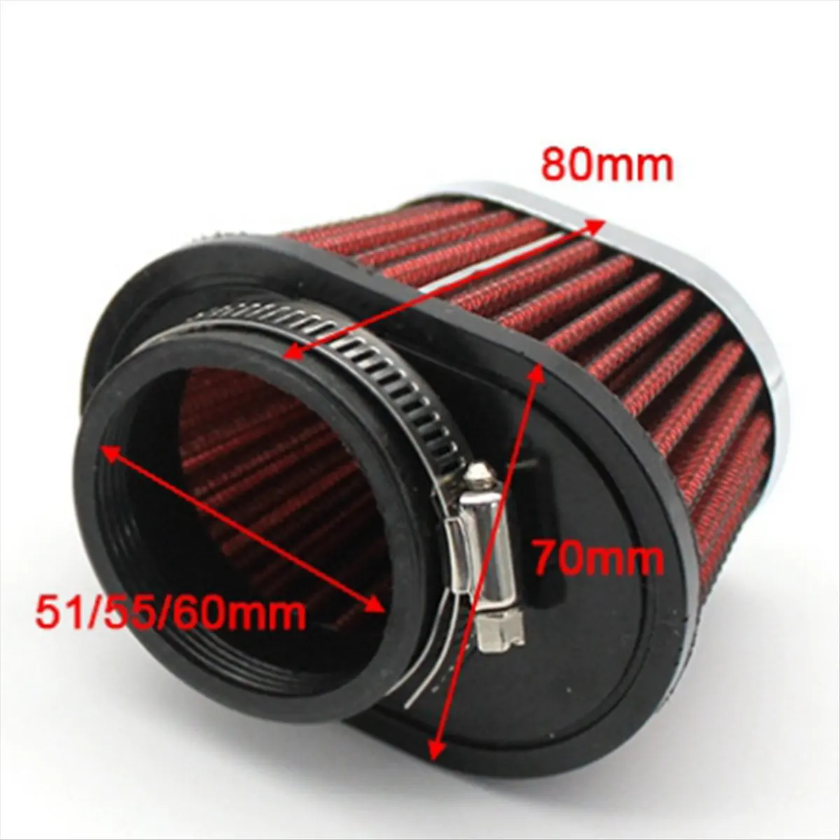 

#79V Automotive Parts & Accessories,Motorcycle Air Filter 55mm Motorcycle Air Intake Filter Accessories (Red)