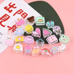 20PCS Transparent Acrylic Dripping Love Rainbow Beads Loose Spacer Beads For Jewelry Making DIY Bracelet Keychain Accessories