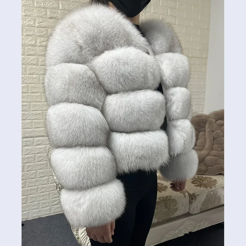 2025 MAOMAOKONG Natural Real Fox Fur Coat Women Winter Long Sleeve Luxury Raccoon Fur Jackets Thick Top Female Furry Coat Vest