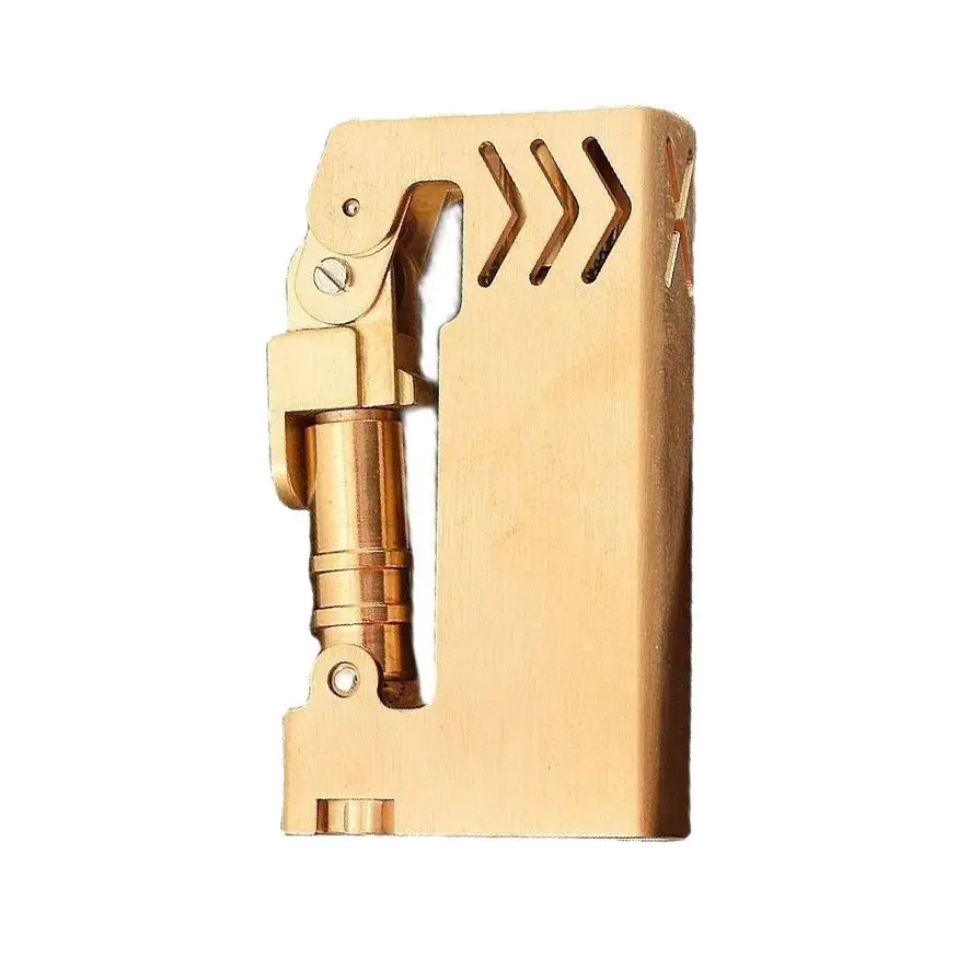 Semi-Automatic Manual Mechanical Gasoline Lighter Brass Antique Kerosene Cigarette Lighter Collection Gift 60*33*12mm