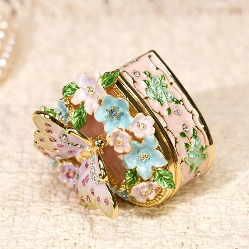 Elegant Alloy Jewelry Storage Case Butterfly Jewelry Displaying Organizers Suitable for Earrings Necklaces Rings