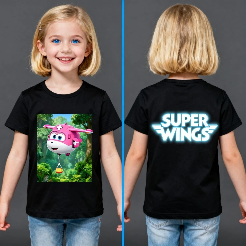 

Brand Disney Super Flying Man Trend Summer Printing Crew Neck Cotton T-Shirt Boys and Girls Loose Casual Trend Student Gifts