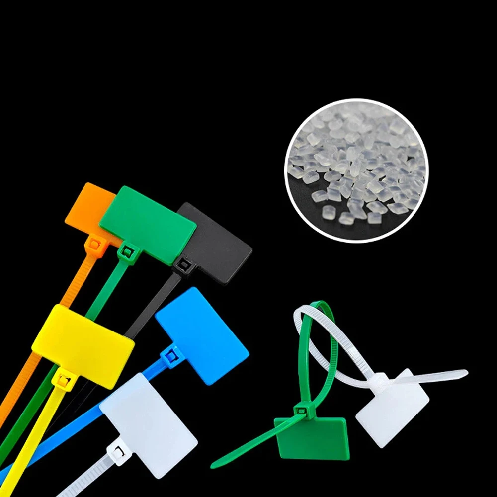 

50pcs Easy Mark 4x150mm Nylon Cable Ties Tag Labels Plastic Loop Ties Markers Cable Tag self-locking Zip Ties