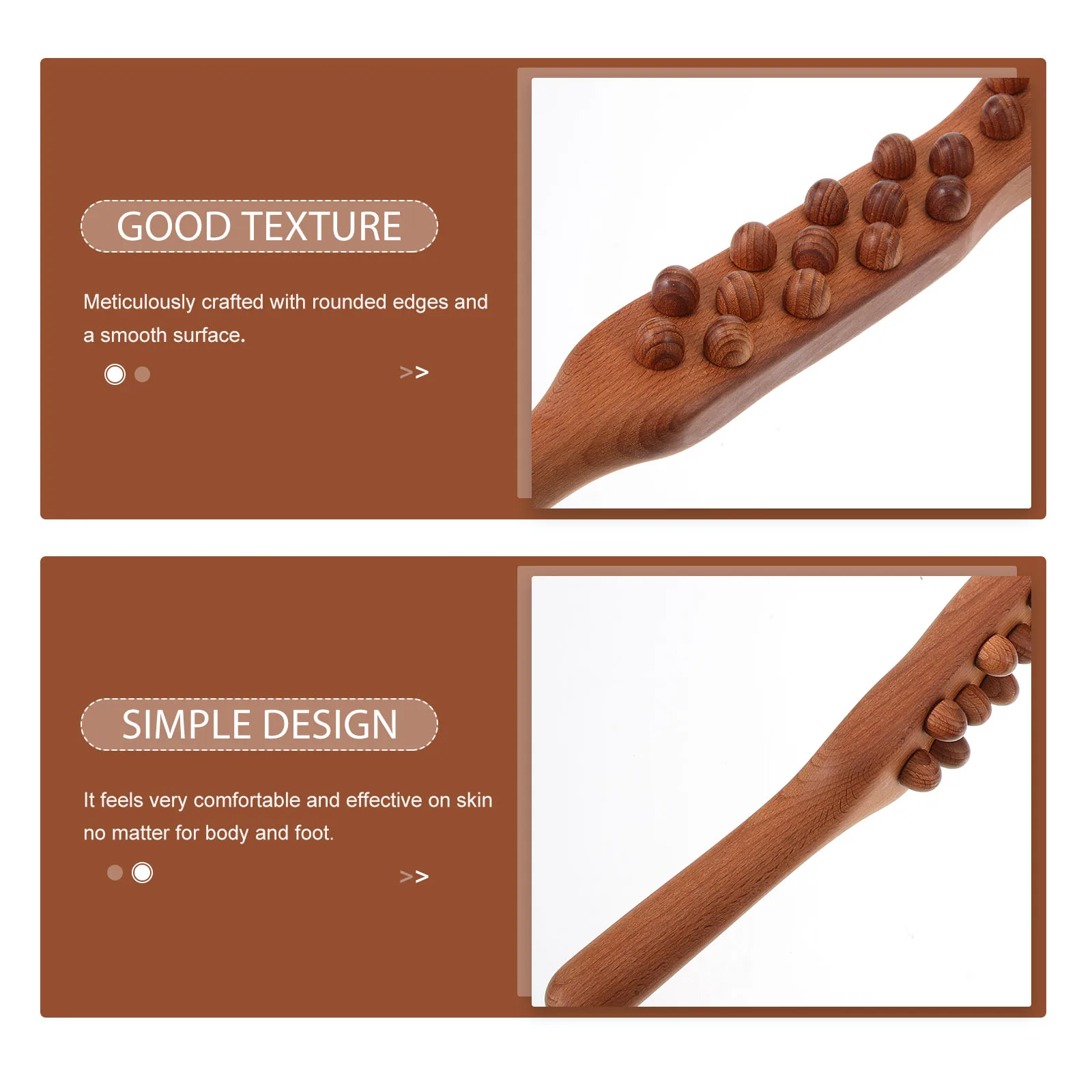 

Wooden Massage Stick Natural Wood Therapy Tool Foot Body Muscle Massager Portable Back Pain Relief Beads Acupressure Rod Rolling