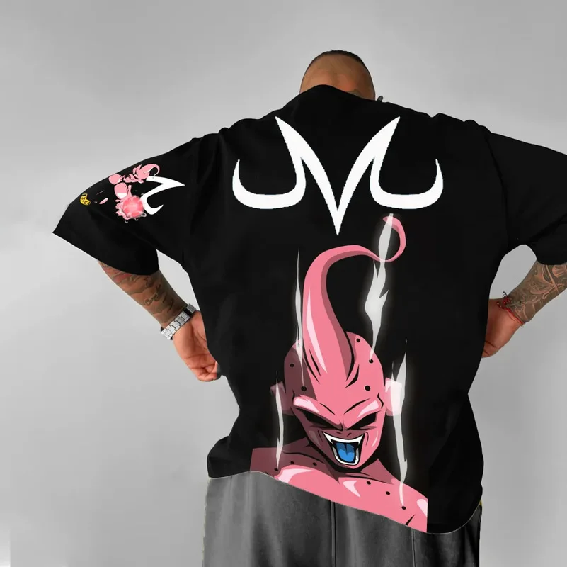 Anime Dragon Ball Z Majin Buu Cartoon Printed Men Short-Sleeved Shirt T-Shirt Loose Cotton Leisure T-Shirt Shirt Shirt Boy Gift