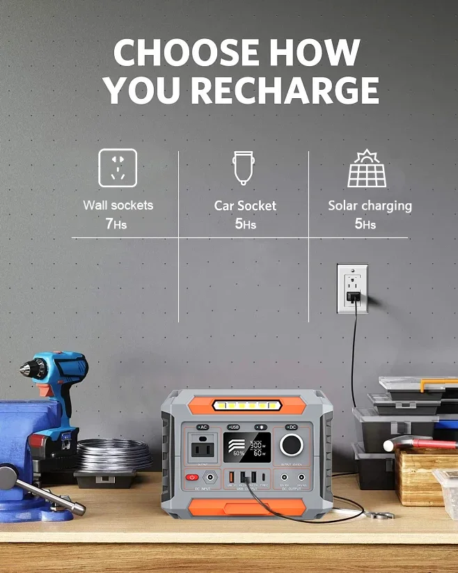 288Wh 300W Portable Power Station with Solar Panel