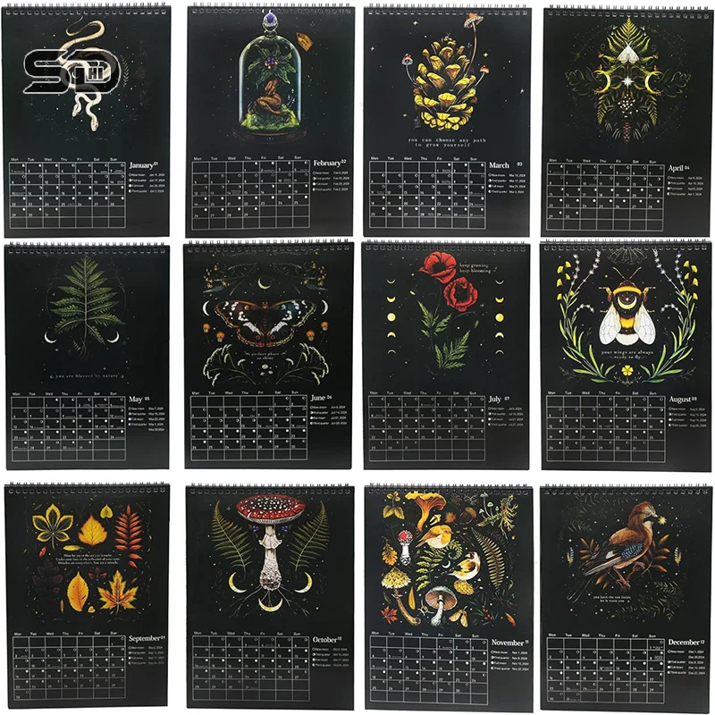 Dark Forest Lunar Calendar 2025 Contains 12 Original Illustrations Drawn Throughout The Year 12 Monthly Colorful Wall Calendar