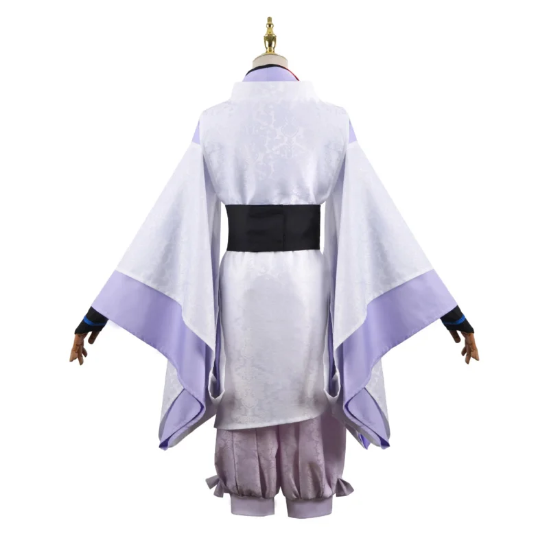 Wanderer Yuanshen Impact Scaramouche kostum Cosplay Wig permainan Anime Balladeer Kimono putih Halloween untuk pria wanita