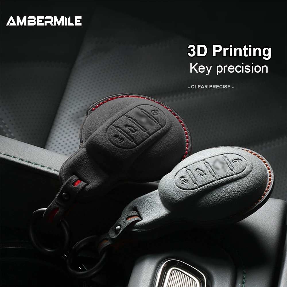 Car Remote Key Case Cover Shell for BMW Mini Cooper S Clubman F54 F55 F56 F57 F60 Countryman Italy Super Suede Fob Keychain - view 5