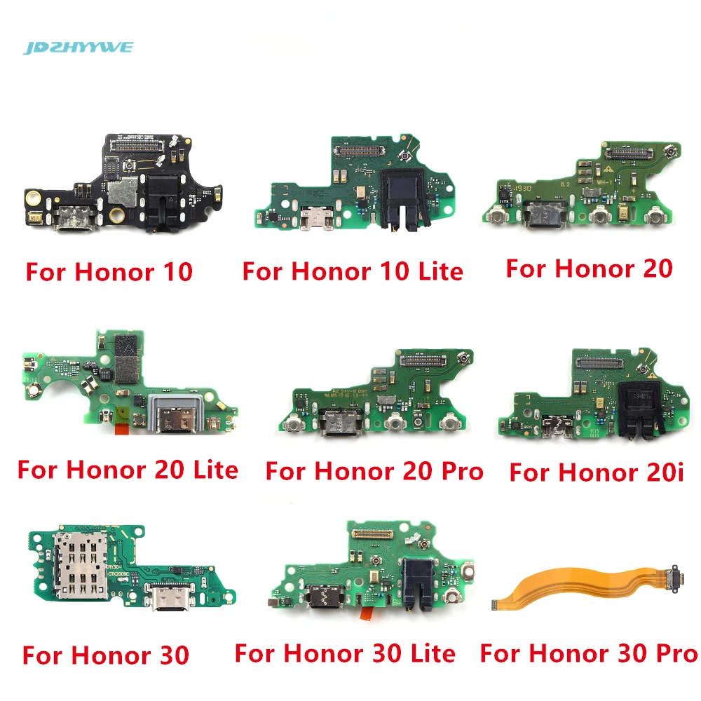 

1PCS USB Charger For Huawei Honor 10 20 20i 20S 30 Lite Pro Board Port Connector Mic PCB Dock Charging Flex Cable