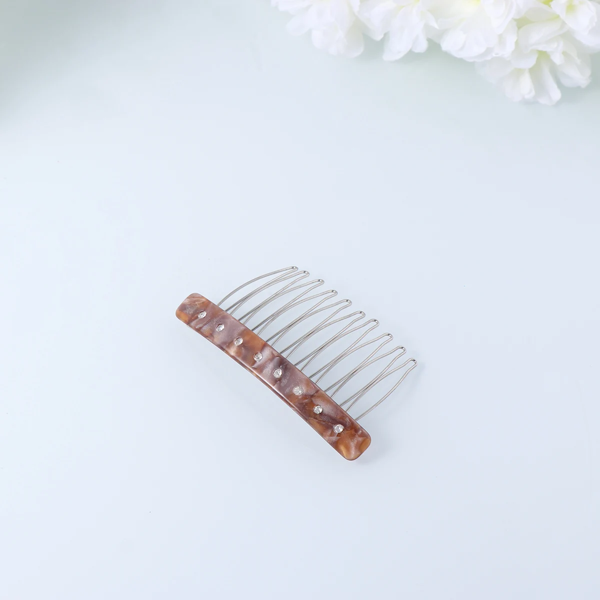 

1pc Rhinestone Hair Acrylic Tuck Comb Sparkling Fashion Wedding Prom Party Accessories Women Hair Comb For Women Girls Pink