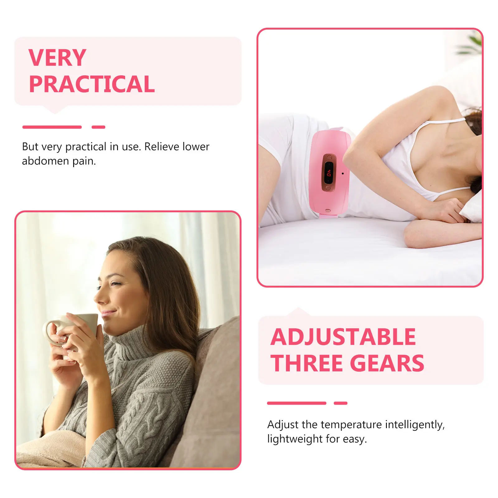 

Электрический согревающий пояс для облегчения менструальных спазмов, портативный, многоразовый, для женщин.