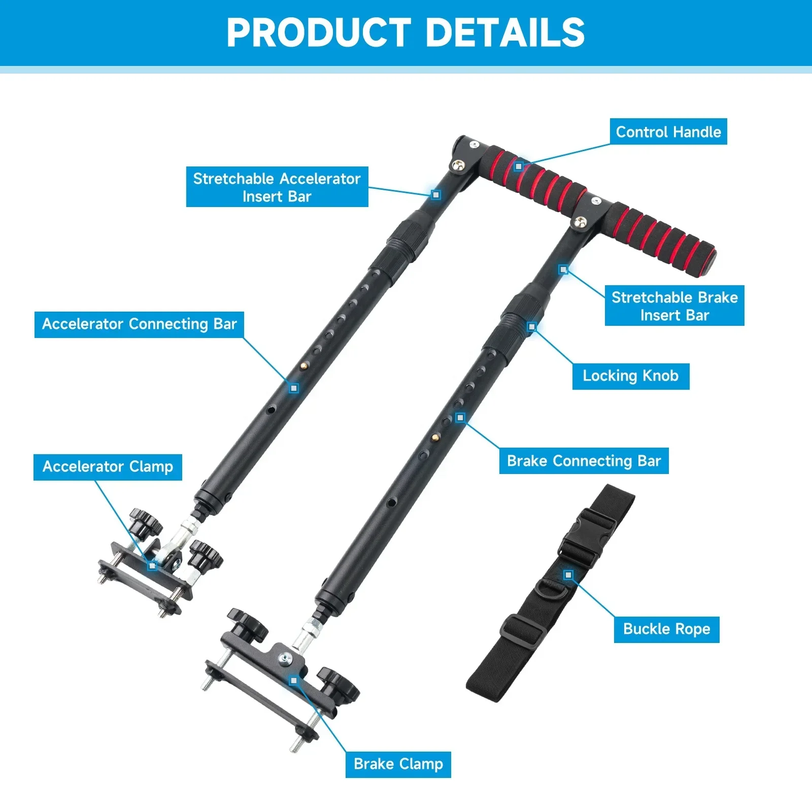 2025/Easy Installation Portable handicap push pull hand control car driving assist  for disabled