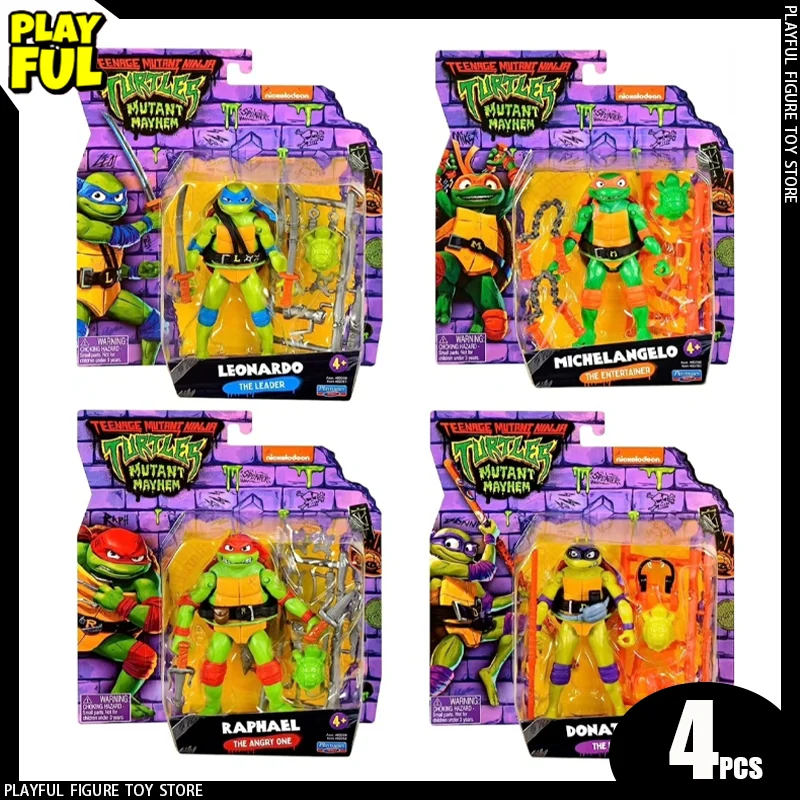 New In Stock Ninja Turtles Mutant Mayhem Anime Figure Leonardo Michelangelo Doll Statues Action Figure Toys Kids Christmas Gift