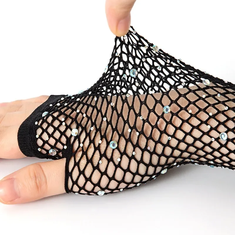 I guanti lunghi a rete sono adatti alle spettacoli teatrali delle donne come guanti da dito elasticizzati di Halloween Feste Reti da pesca cavi