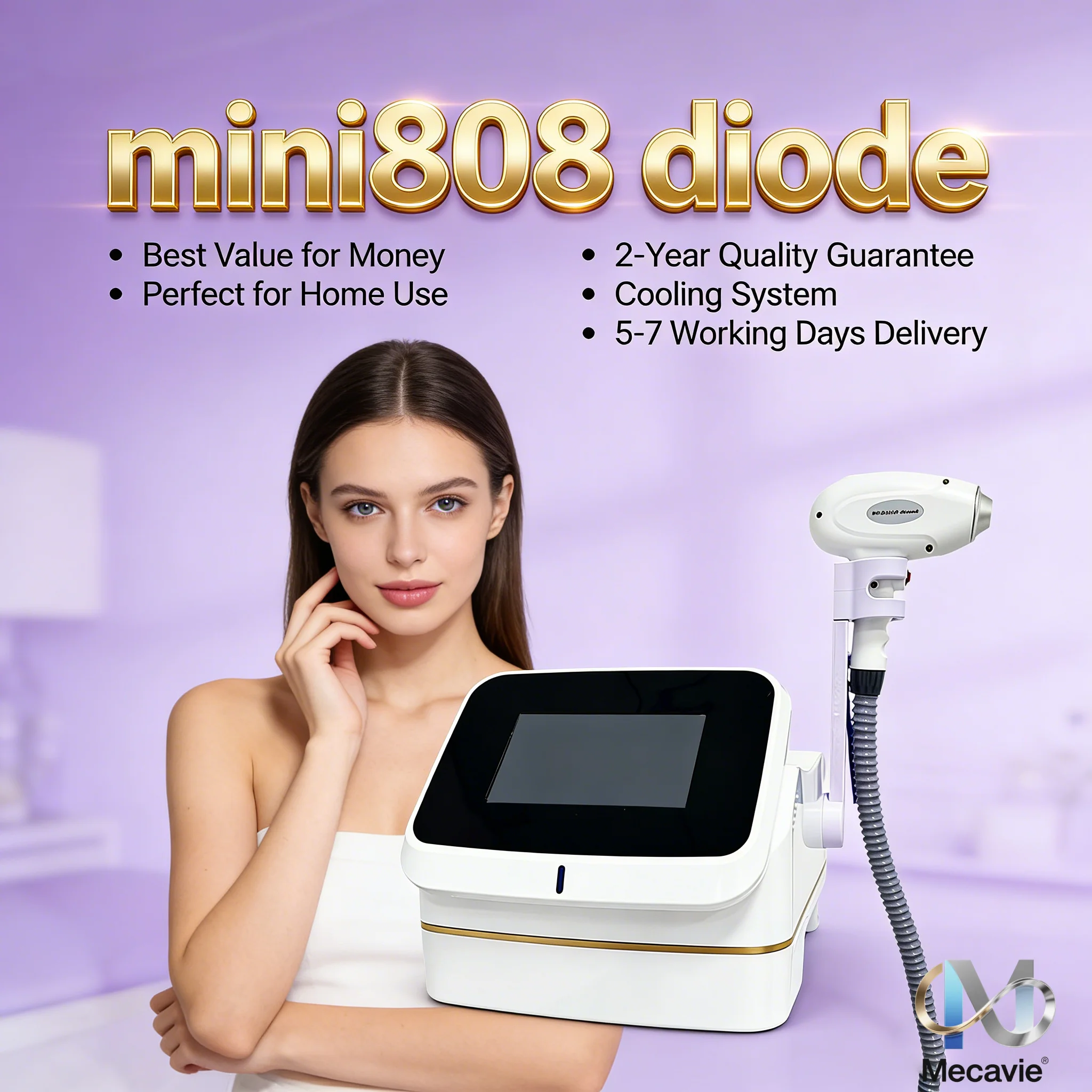 

Профессиональный мини-аппарат для лазерной эпиляции диодным титановым лазером 808 нм с внешним резервуаром для воды, безболезненное оборудование для ухода за телом