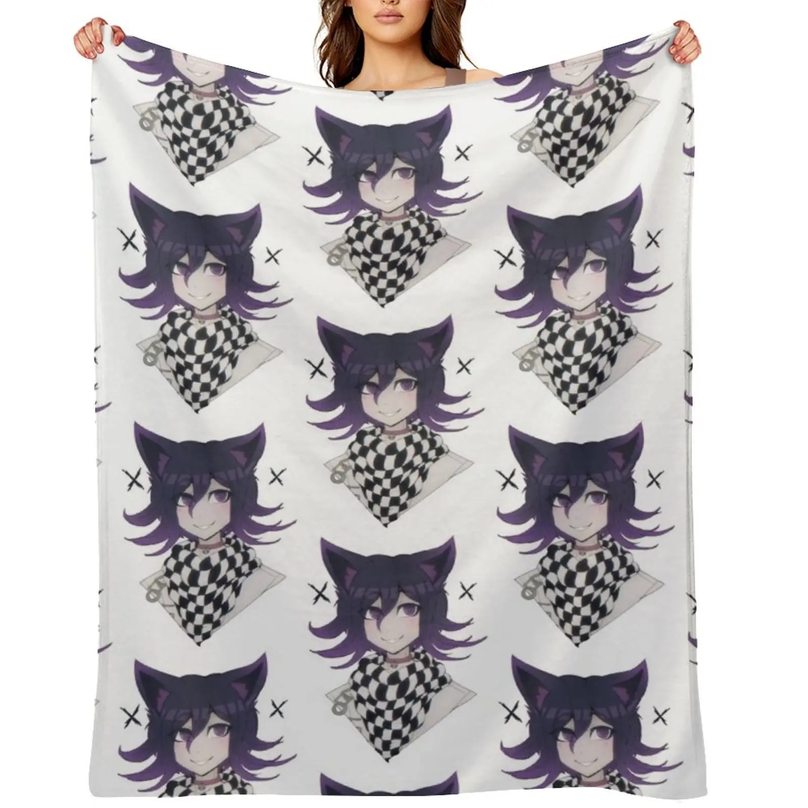 Kitty Kokichi Smile Throw Blanket Blankets Sofas Of Decoration Blankets For Bed Winter beds Decorative Sofas Blankets