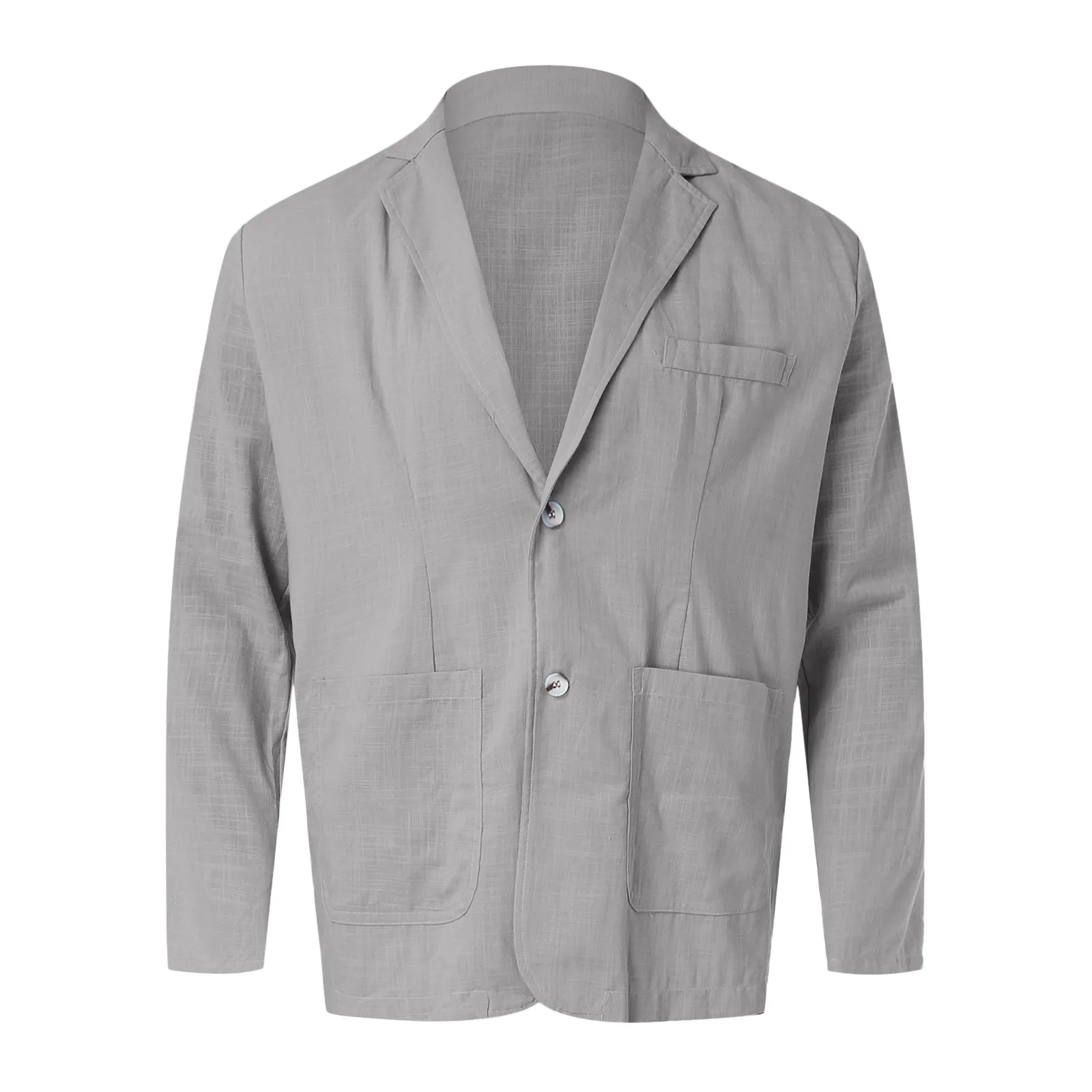 2023 Spring Autumn New Casual Linen and Cotton Safari Suits for Men Clothing Solid Color Blazers Men Jackets Oversize Coat Male