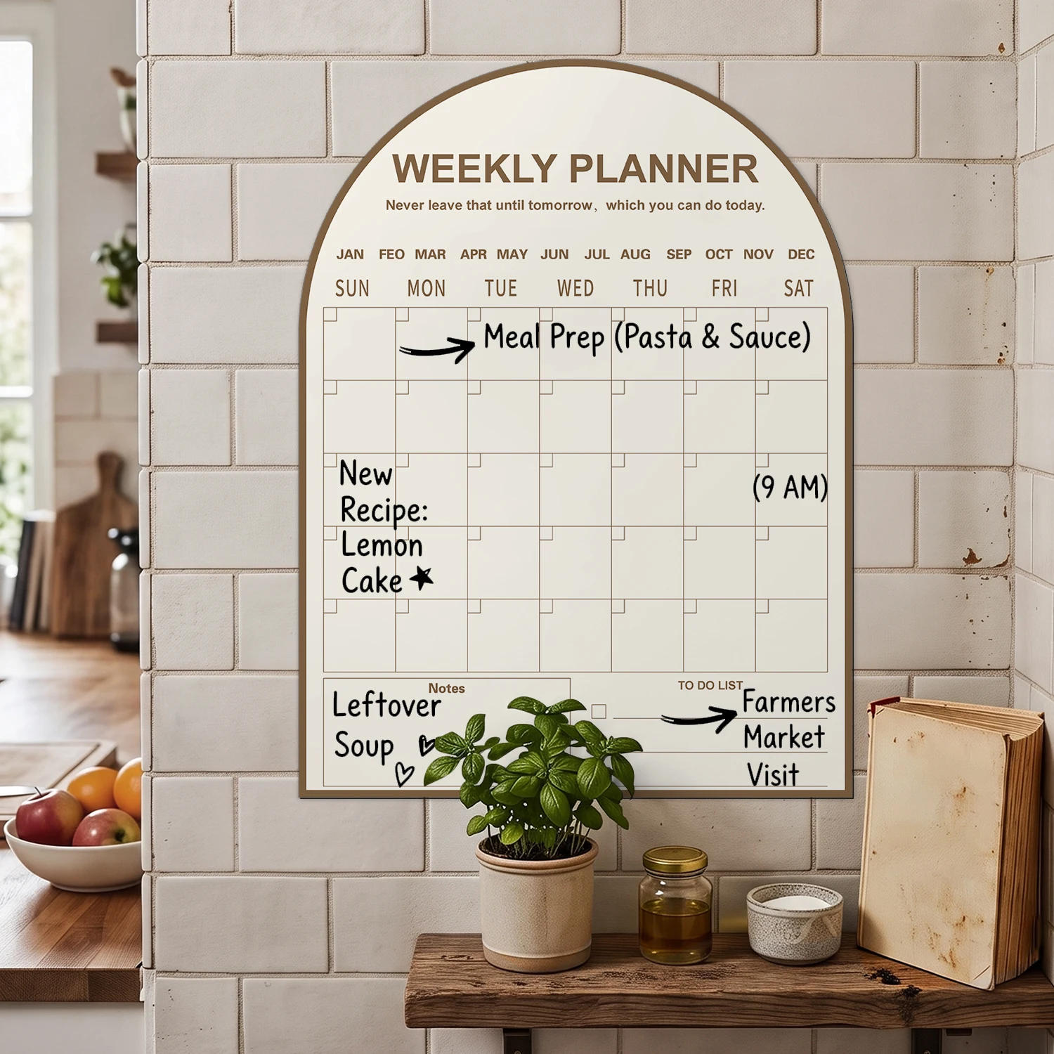 Self‑Adhesive Weekly Planner Whiteboard Sticker 30×40cm Dry Erase Schedule Board for Home Office Kitchen Organization
