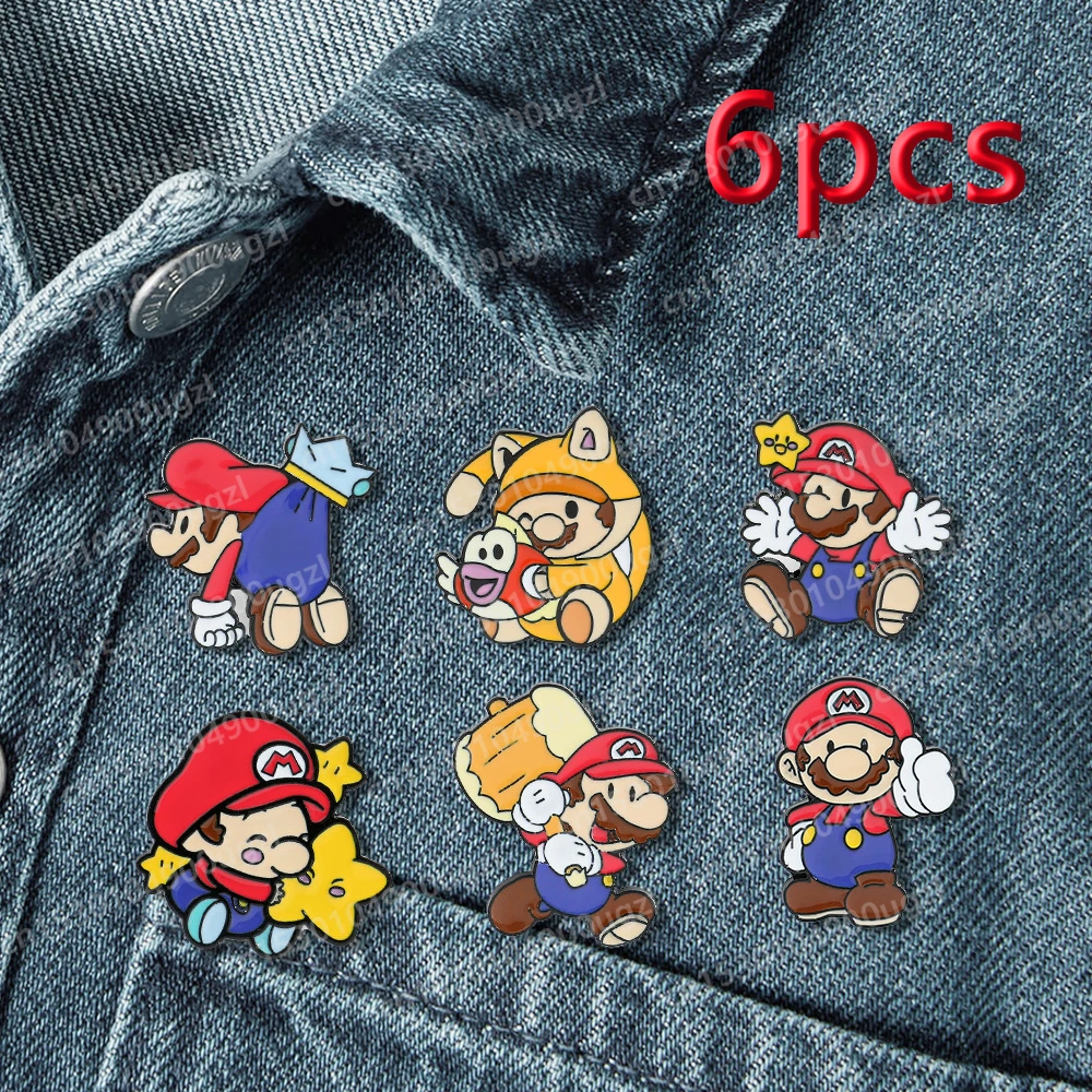 

Brothers Character Brooches Lapel Badges Cartoon Anime Marios Enamel Pins Custom Jewelry Kids Friends Boys Girl Gift