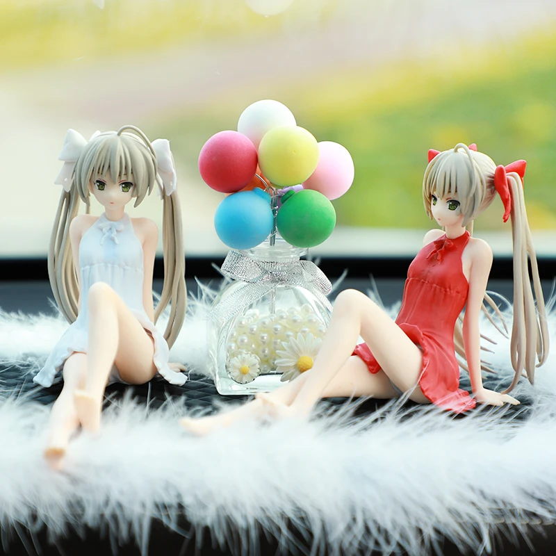 Anime-Figur Cartoon Kawaii Yosuga No Sora Kasugano in Sitzposition Actionfigur Computer-Gehäuse-Deko Auto-Ornament