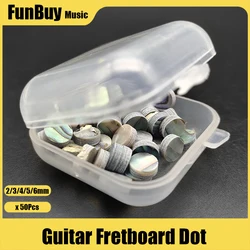 50pcs 2/3/4/5/6*2mm Natural Abalone Shell Guitar Fingerboard Dots Shell Guitar Neck Fretboard Inlay Dot Guitar Accessories