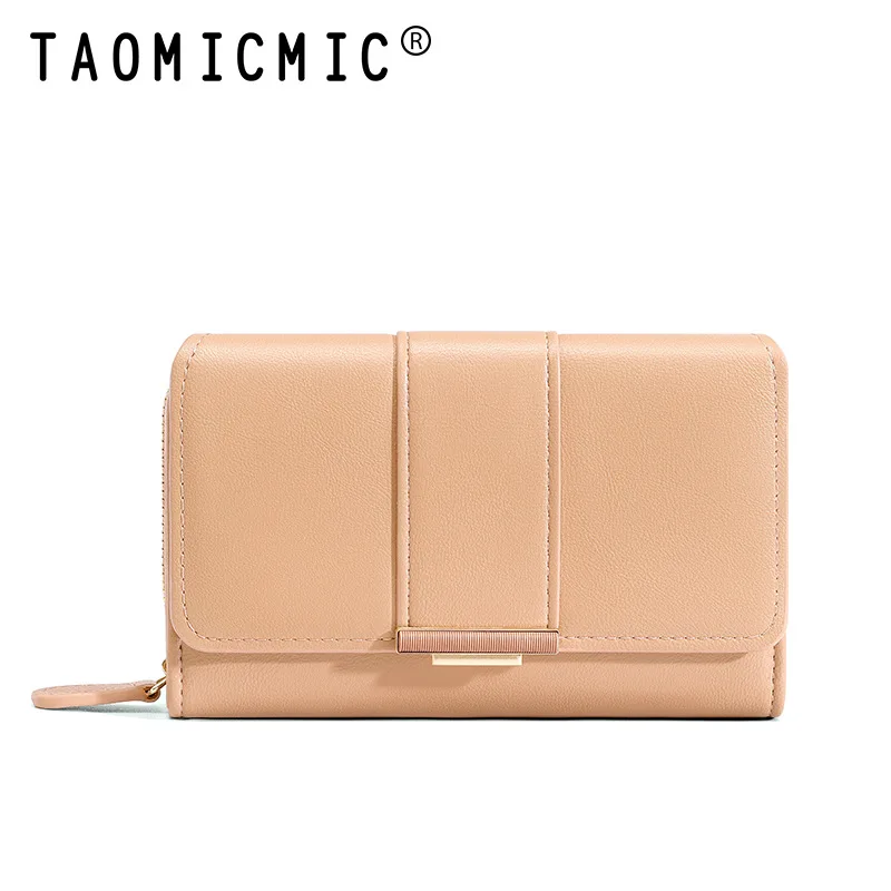 ElegantSpliced Ladies Wallet Large Capacity Simple Design Multi-Card PU Zipper Coin Purse Fashionable Cross-Border Accessory